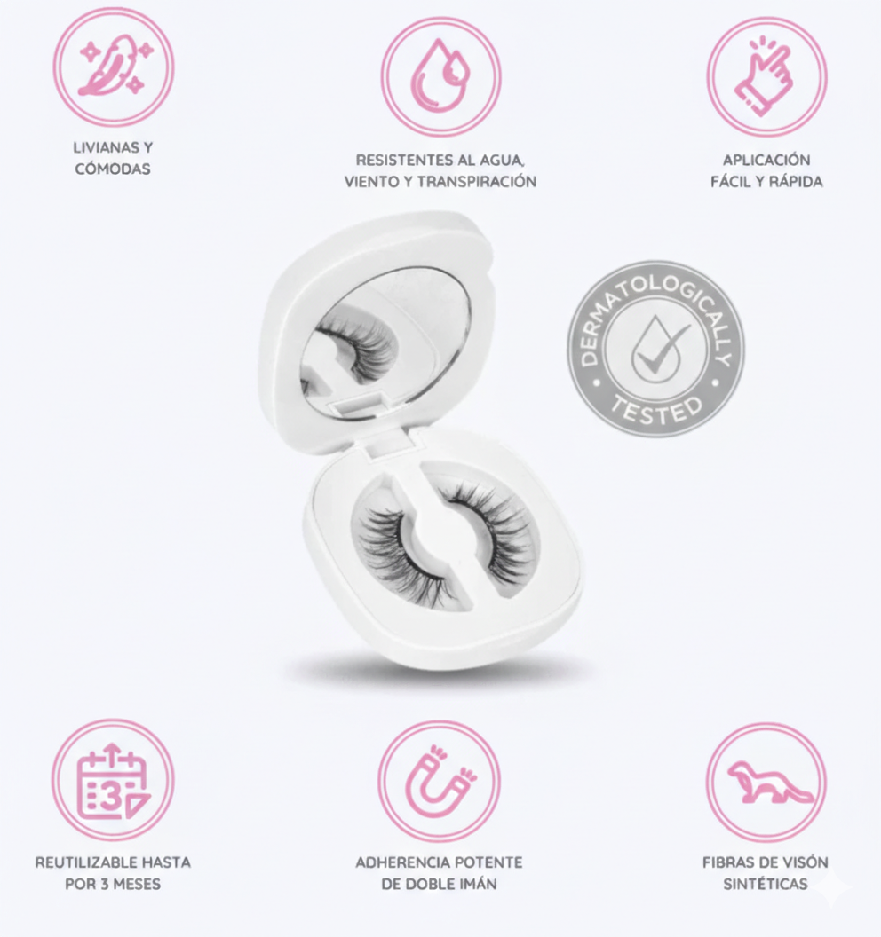 Pestañas Magnéticas 3D Reutilizables Premium – Lashaura Pro