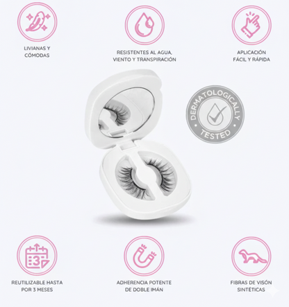 Pestañas Magnéticas 3D Reutilizables Premium – Lashaura Pro